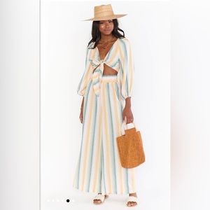 LEXA TOP IN SUNSET STRIPE & JULIAN PANTS IN SUNSET STRIPE